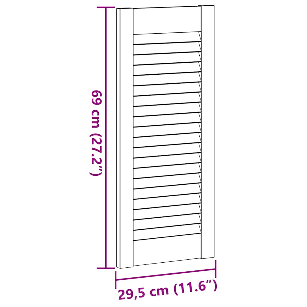 skabslåger 4 stk. 69x29,5 cm lameldesign massivt fyrretræ