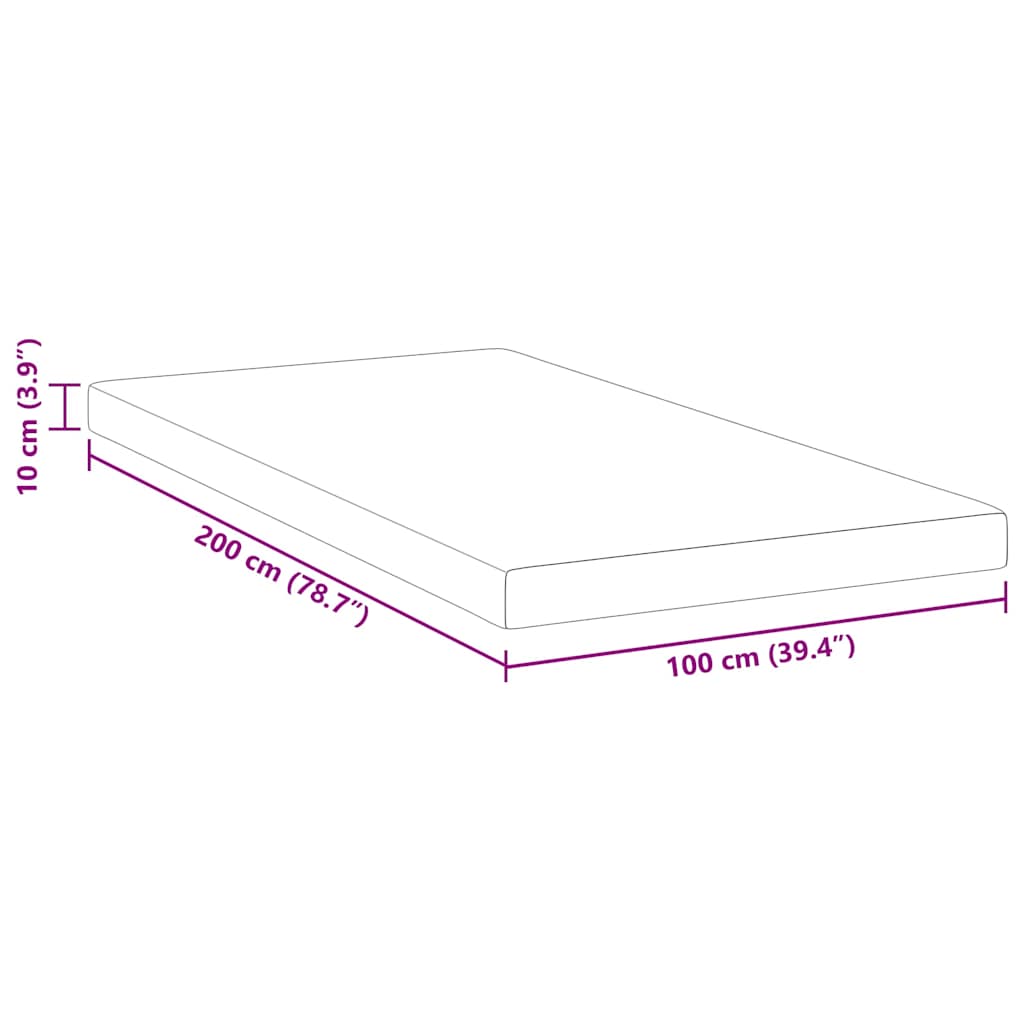 Minde skum madras top 100 x 200 cm Thick Stof-100% polyester