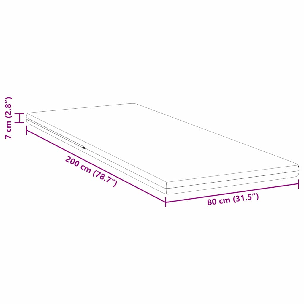 Madras topper Hvid 80 x 200 cm Jacquard stof