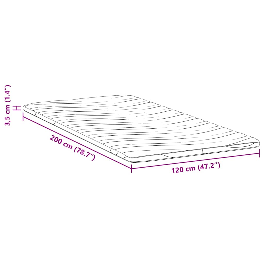 Madras topper Hvid 120 x 200 cm Strikket stof