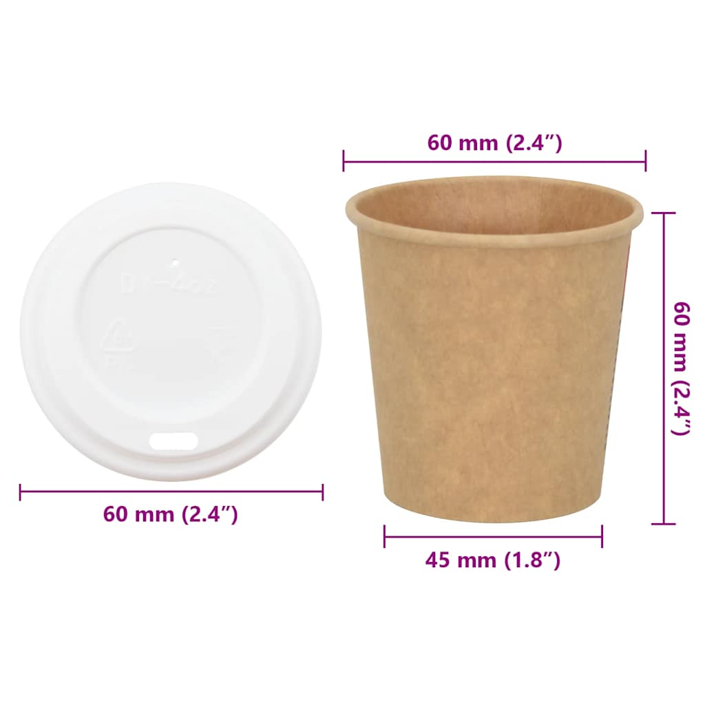 kaffekopper af papir med låg 1000 stk. 4oz 100ml