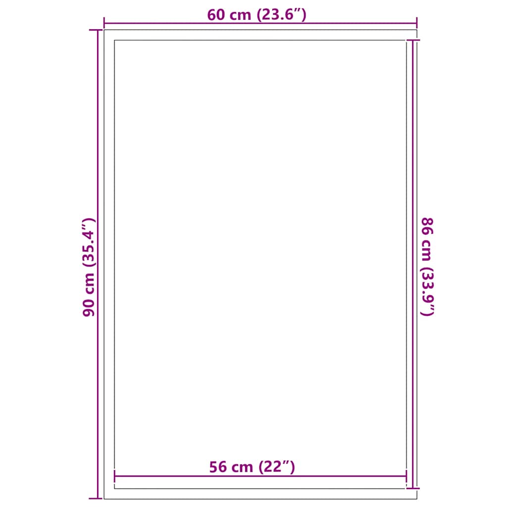 dørmåtte 60x90 cm sort