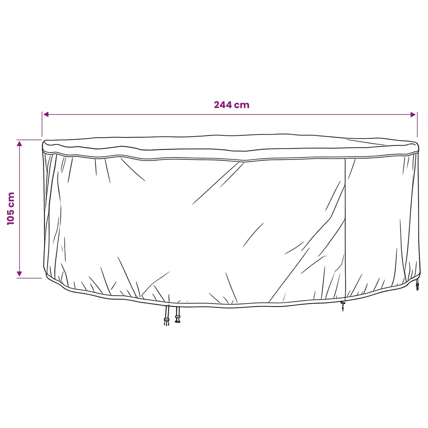 Møbelbetræk Sort 244 x 244 x 105 cm 210D Oxford Stof
