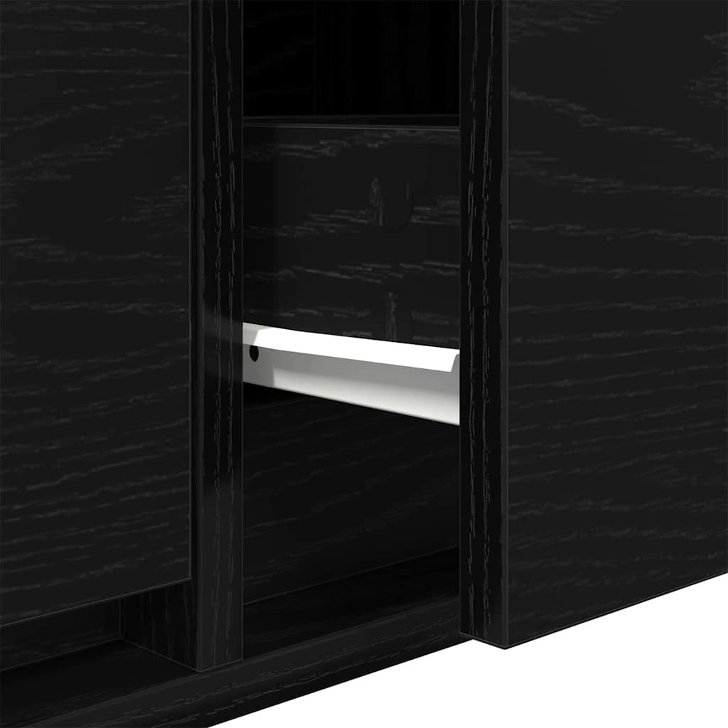 TV-skab med skuffe Sort eg 100 x 31 x 25,5 cm Konstrueret træ