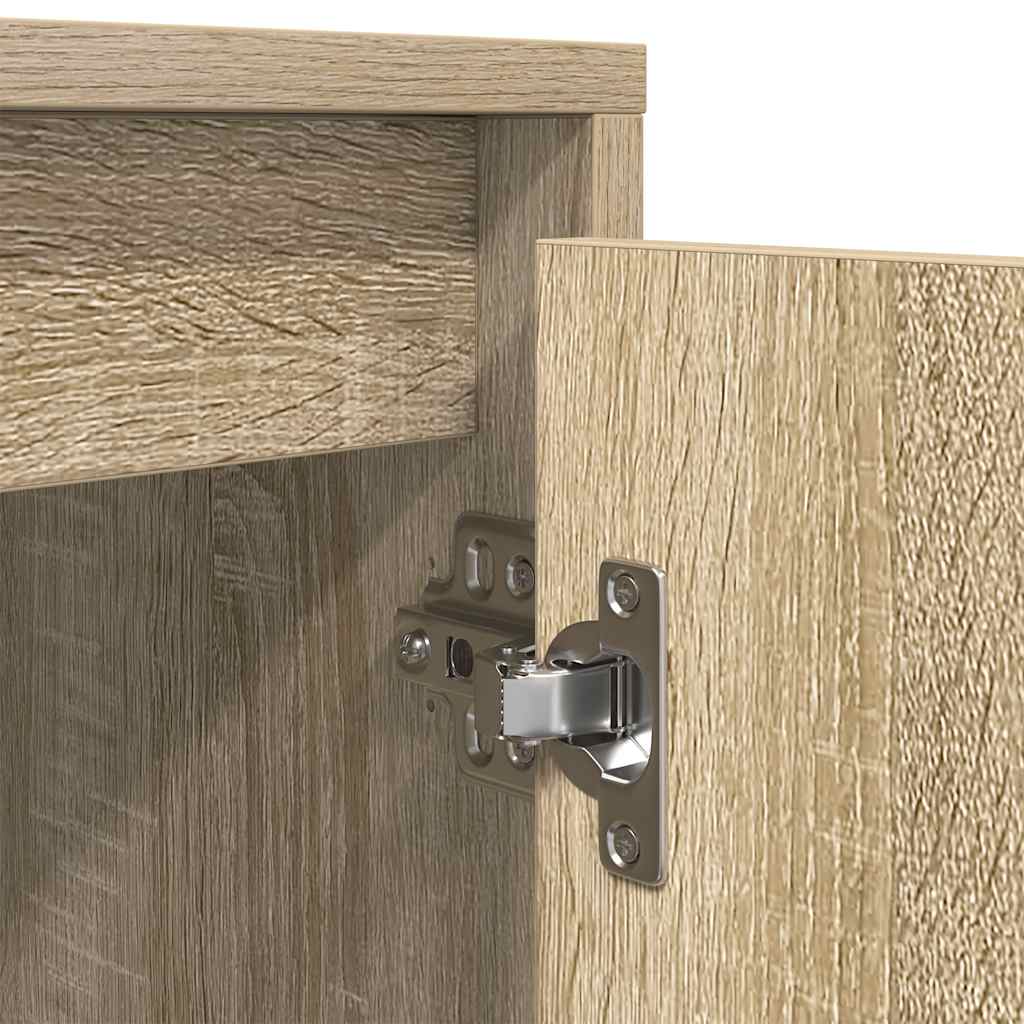 tv-bord med LED-lys 193,5x41x50 cm sonoma-eg