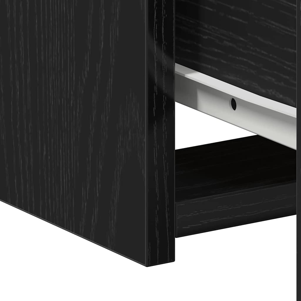 Natbord med skuffe 2 pcs Sort eg 50 x 32 x 60cm Konstrueret træ