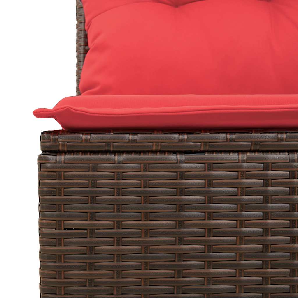 sofasæt til haven 8 dele med hynder polyrattan brun