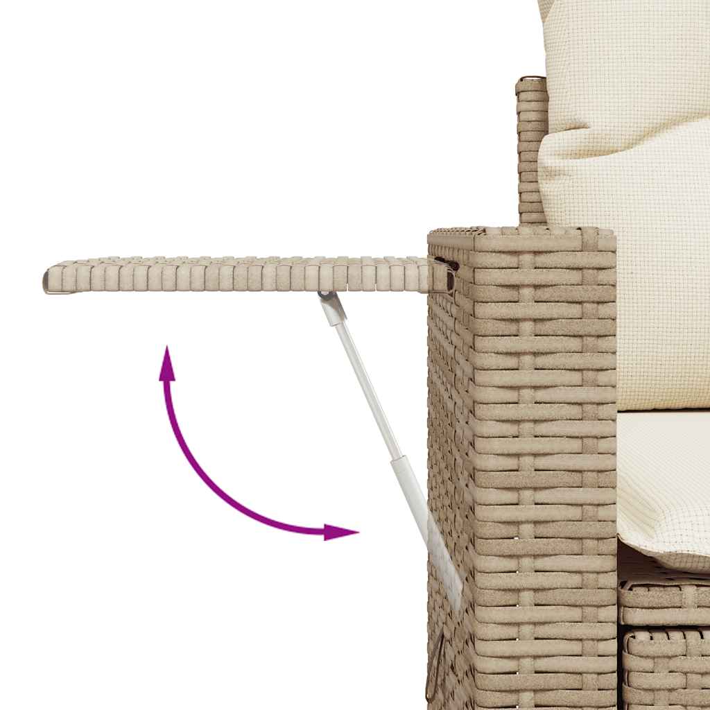 sofasæt til haven 8 dele med hynder polyrattan beige
