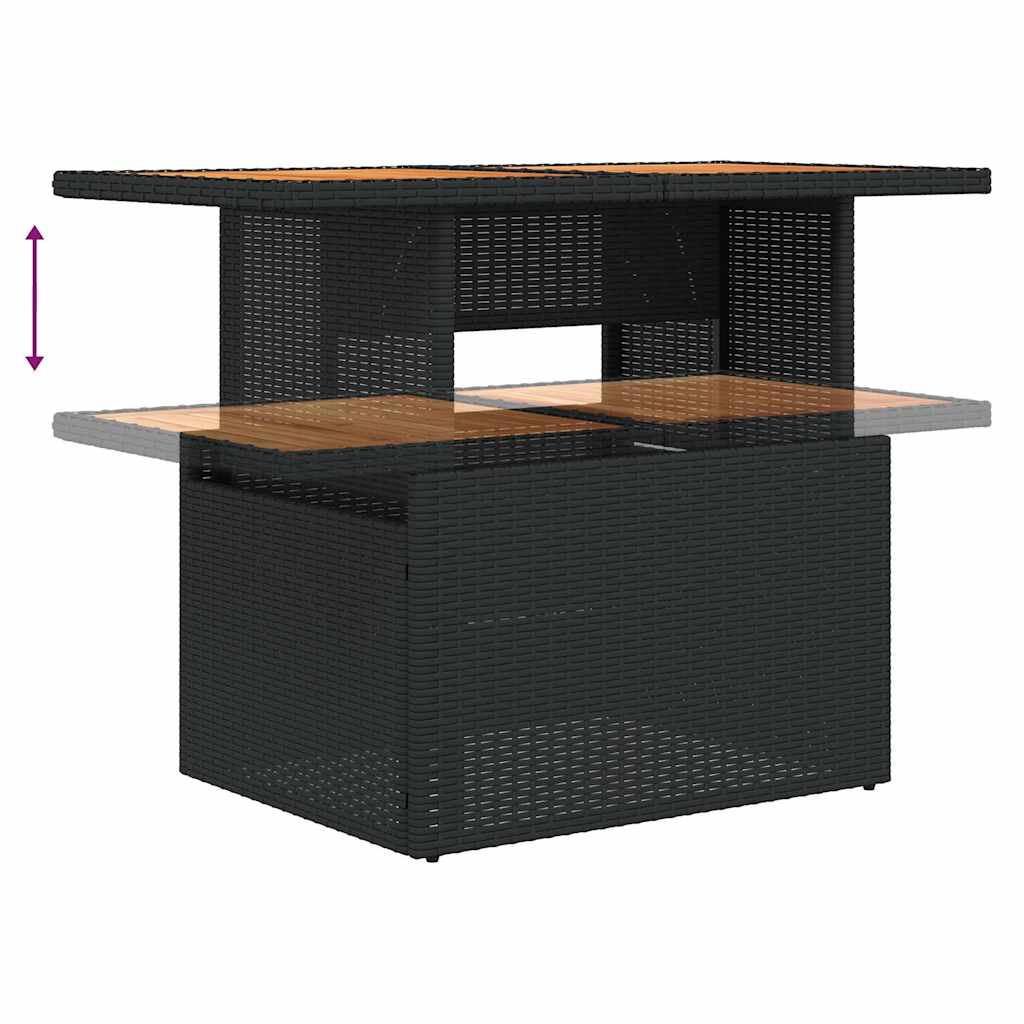 sofasæt til haven 8 dele med hynder polyrattan sort