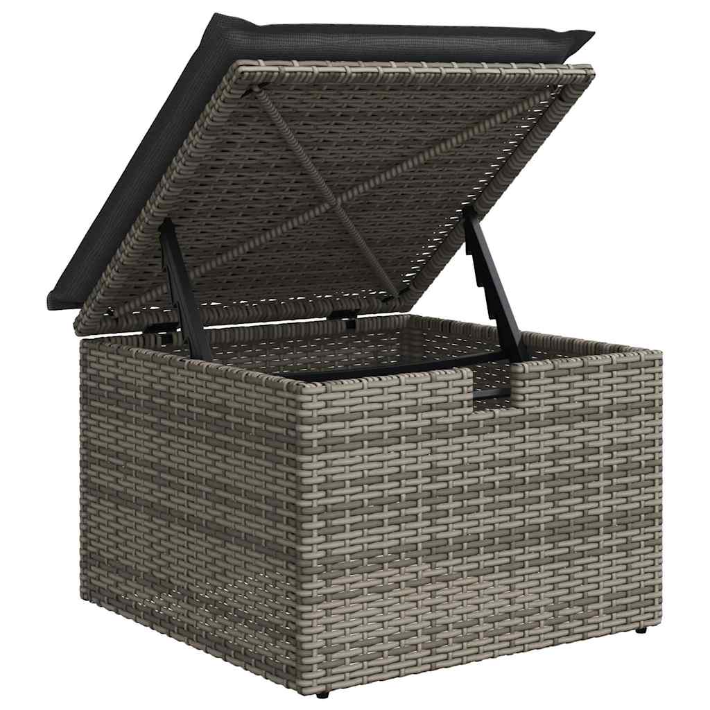 sofasæt til haven 9 dele med hynder polyrattan grå
