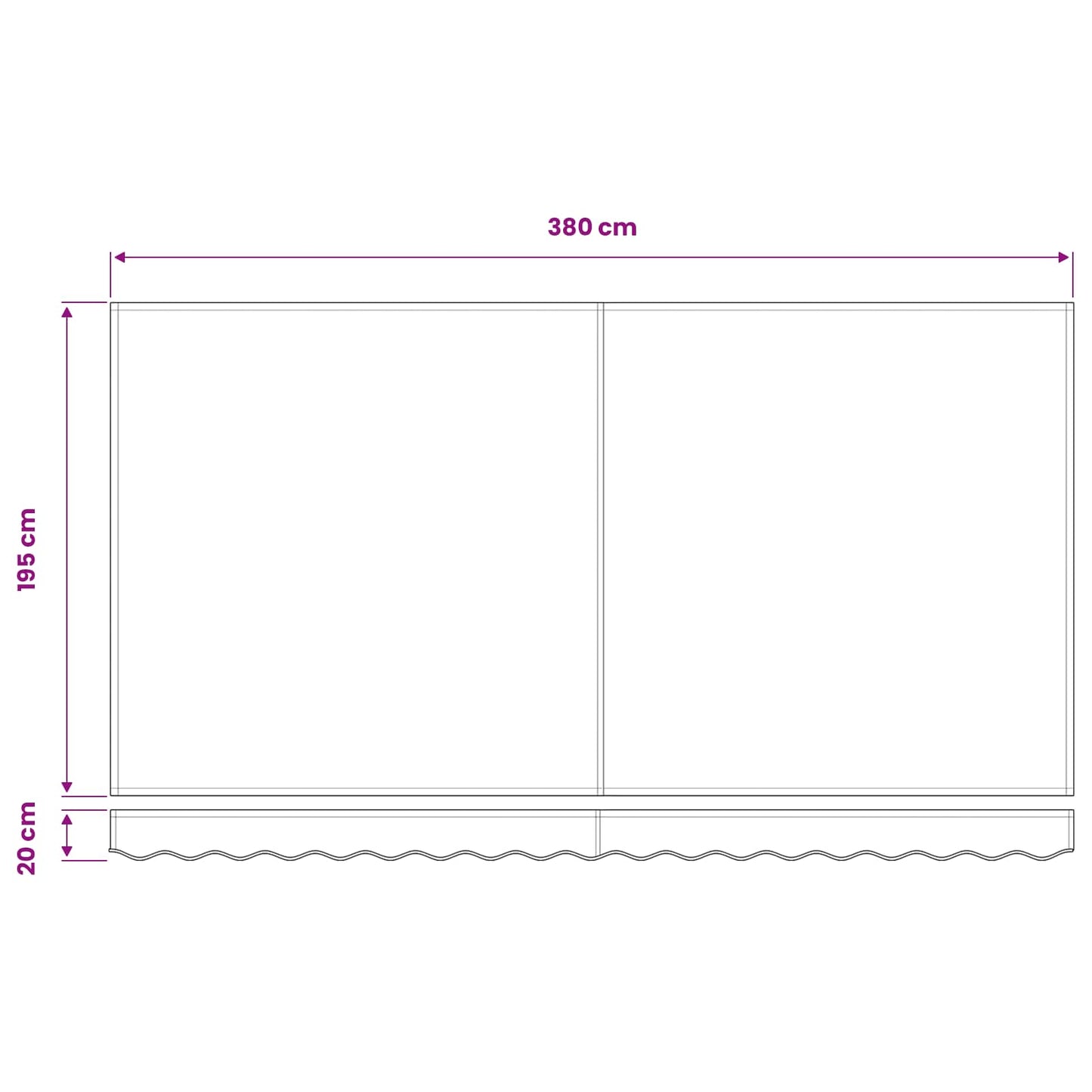 Reservedug til markise Blå og Hvid 380 x 195 cm Polyester