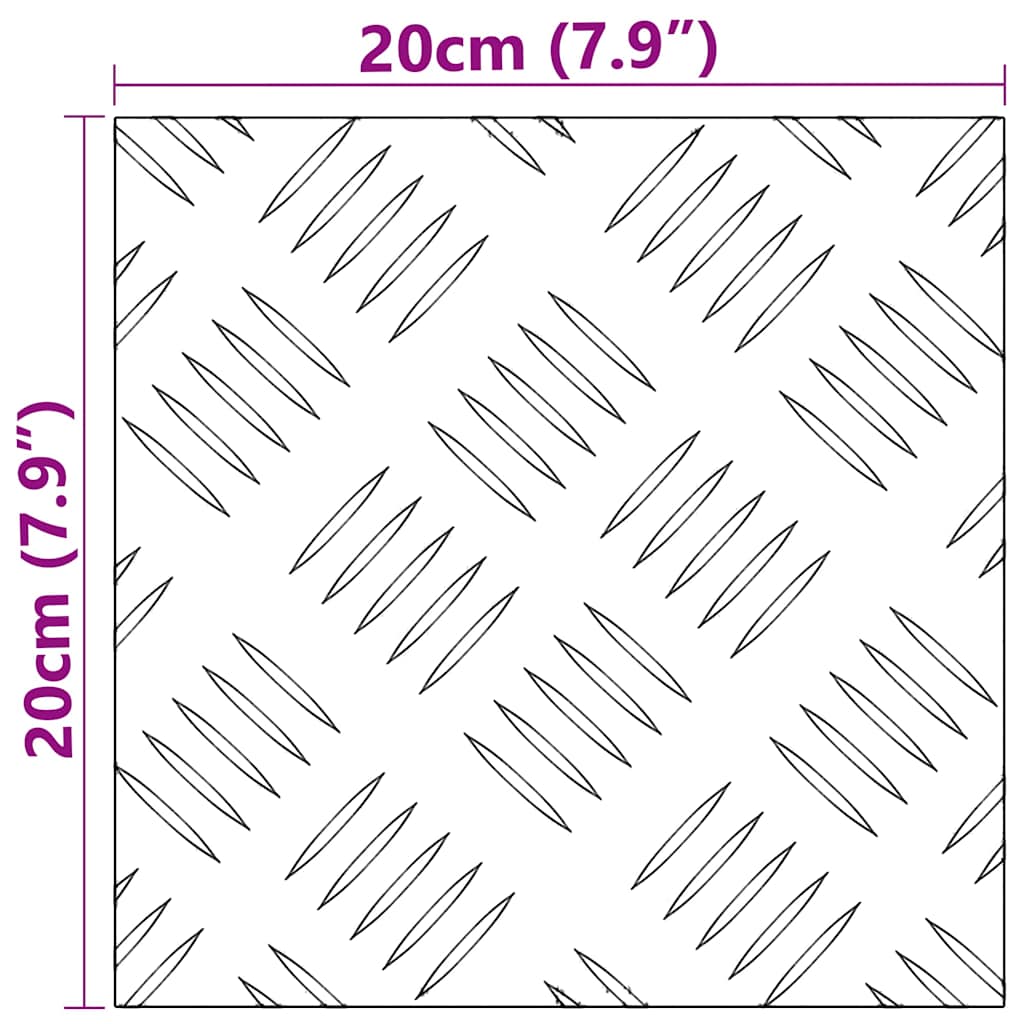 Trappe Tread Firkantet 4 pcs Sølv 20 x 20 cm Aluminium