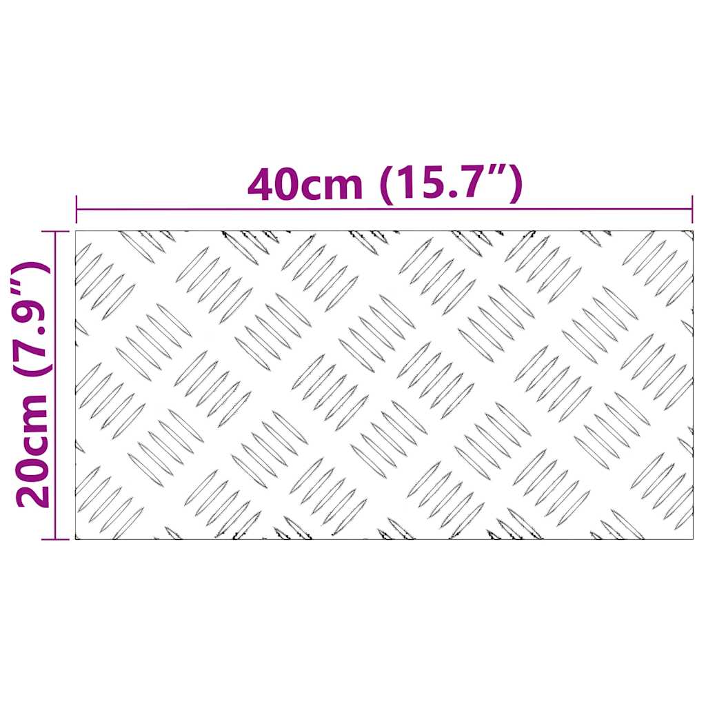 Trappe Tread Rektangulær 2 pcs Sølv 40 x 20 cm Aluminium