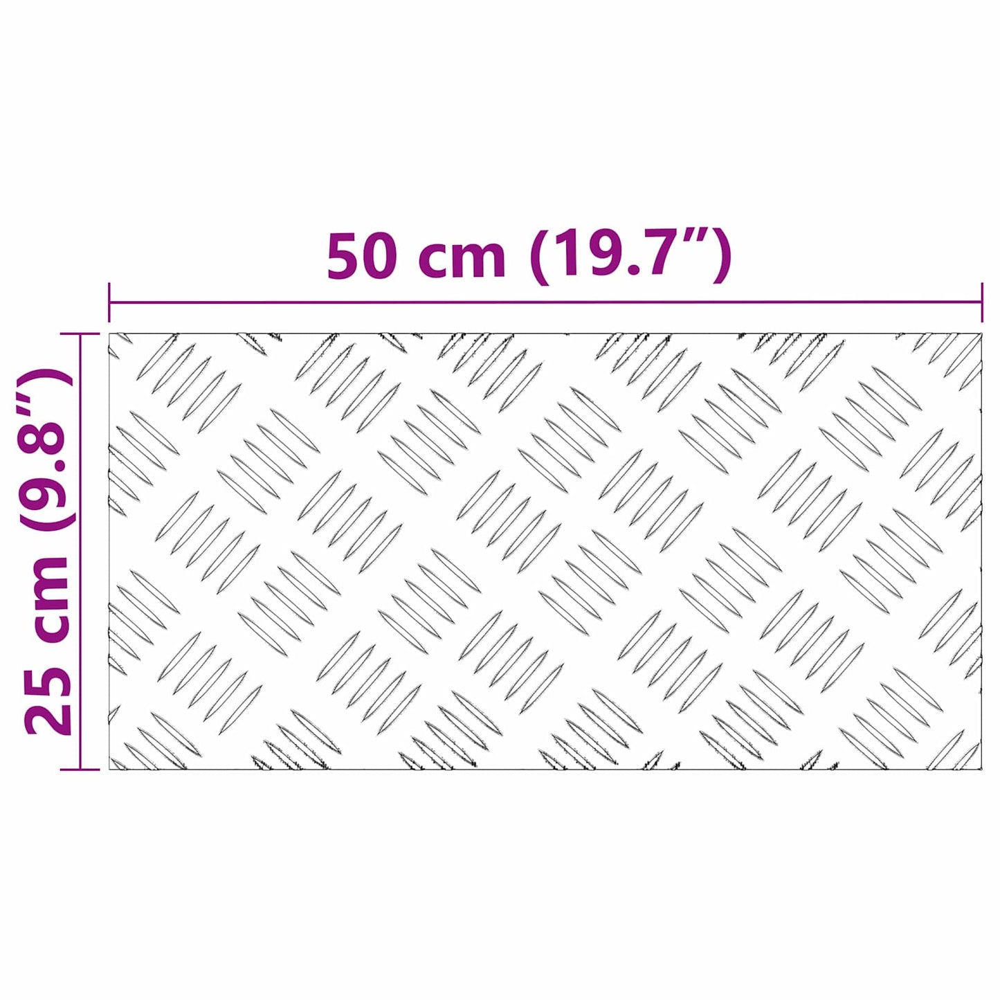 Trappe Tread Rektangulær 4 pcs Sølv 50 x 25 cm Aluminium