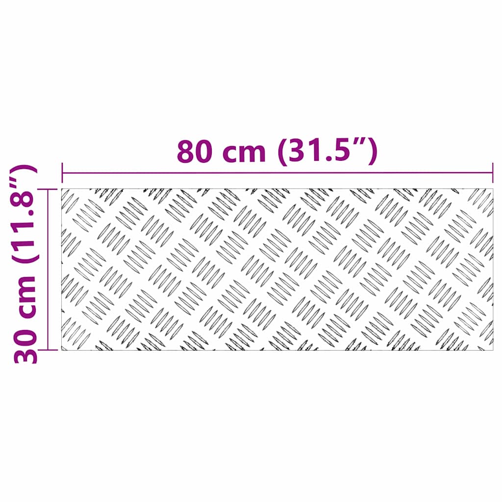 Trappe Tread Rektangulær 2 pcs Sølv 80 x 30 cm Aluminium