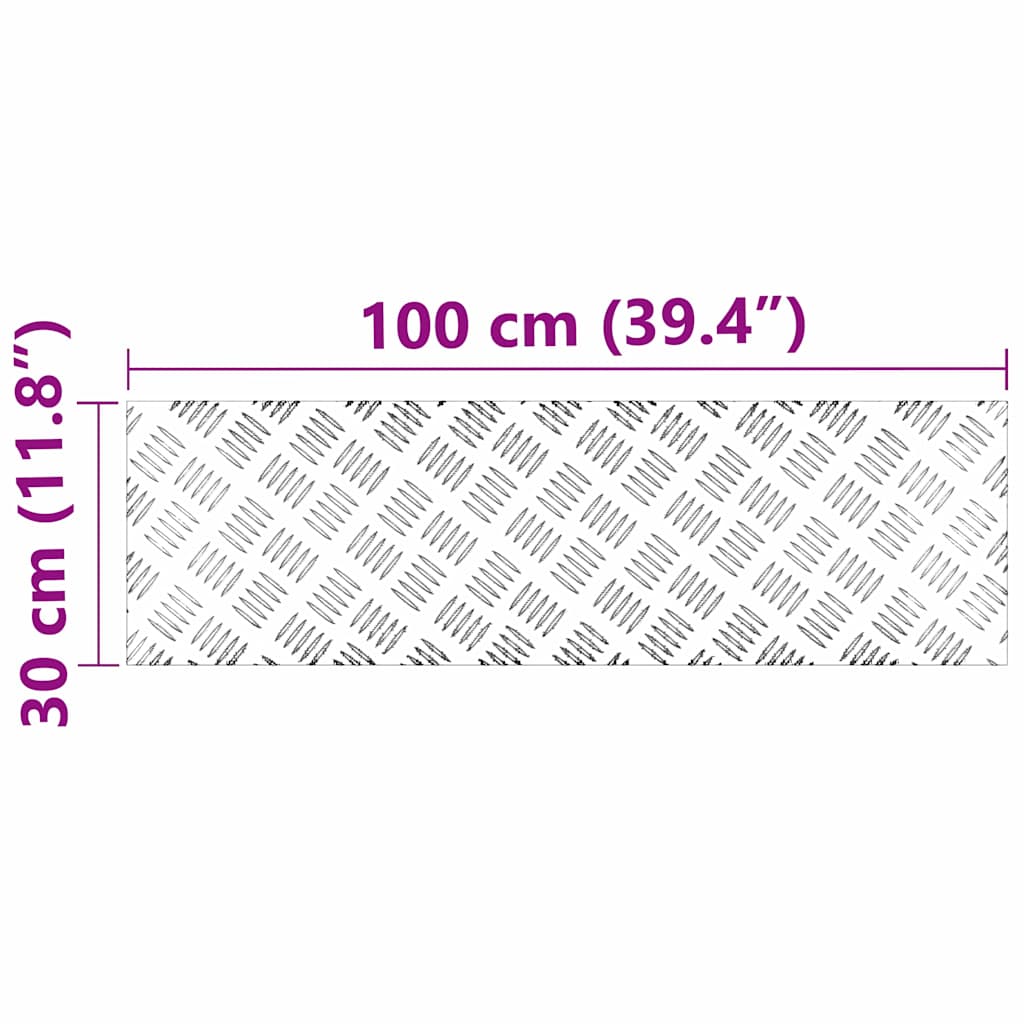 Trappe Tread Rektangulær 2 pcs Sølv 100 x 30 cm Aluminium
