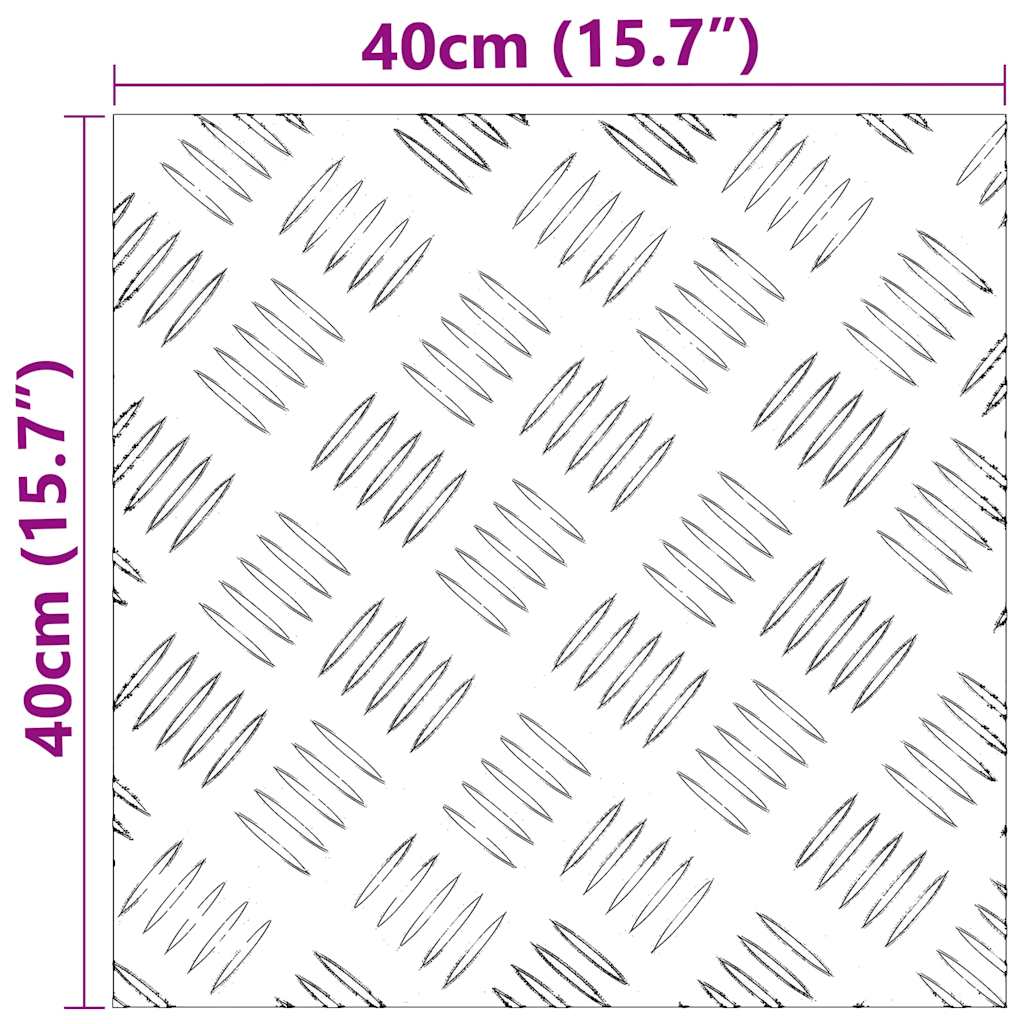 Trappe Tread Firkantet 4 pcs Sølv 40 x 40 cm Aluminium