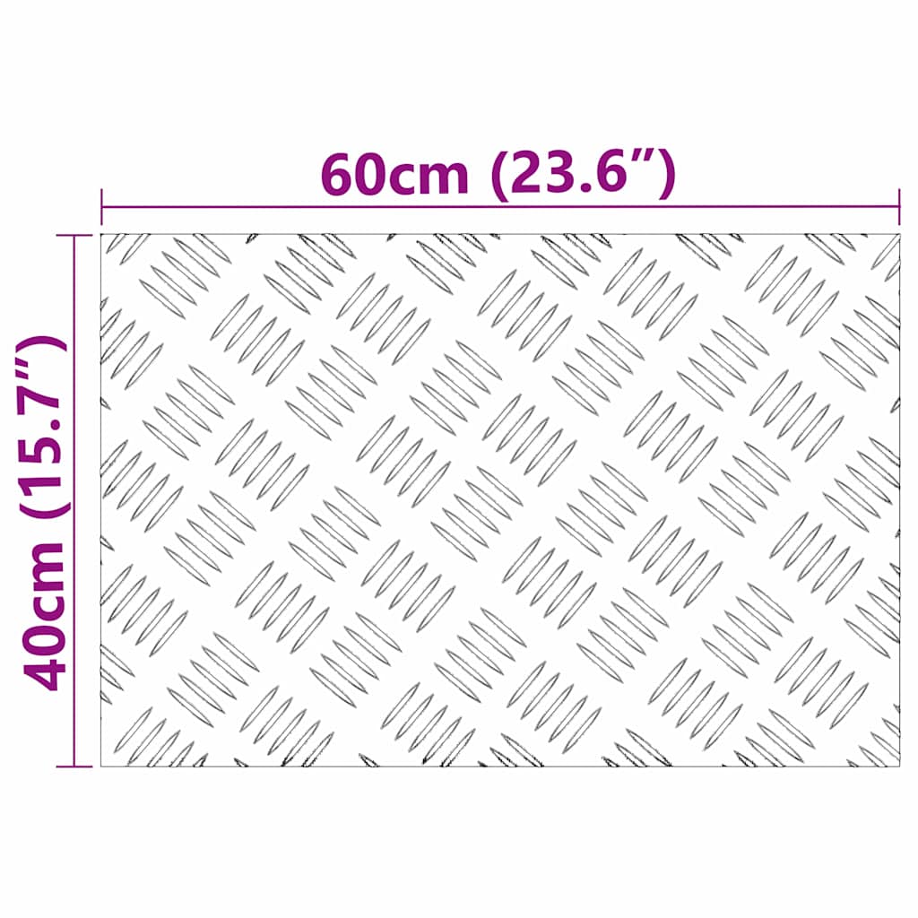 Trappe Tread Rektangulær 2 pcs Sølv 60 x 40 cm Aluminium