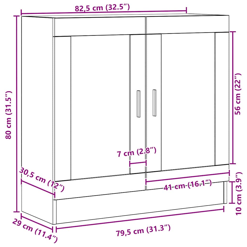 Bogskab 3 niveauer 82,5 x 30,5 x 80 cm Konstrueret træ Sort eg