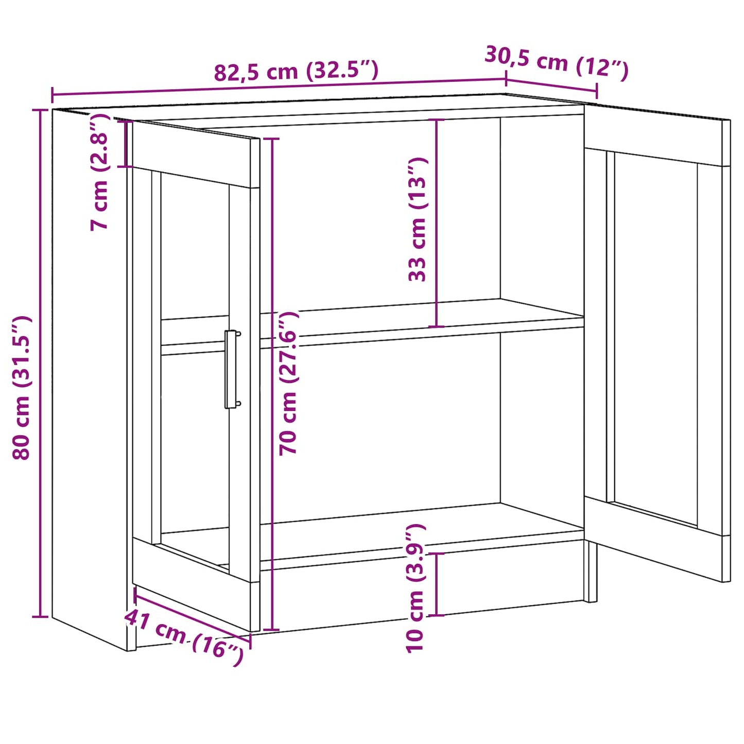 Bogskab 4 niveauer 82,5 x 30,5 x 80 cm Konstrueret træ Sort eg