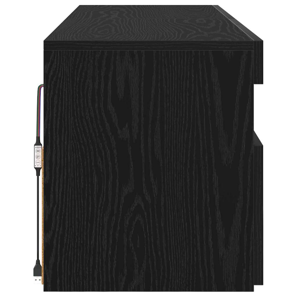 TV-skab med LED 2 pcs Sort eg 60 x 35 x 40 cm Konstrueret træ