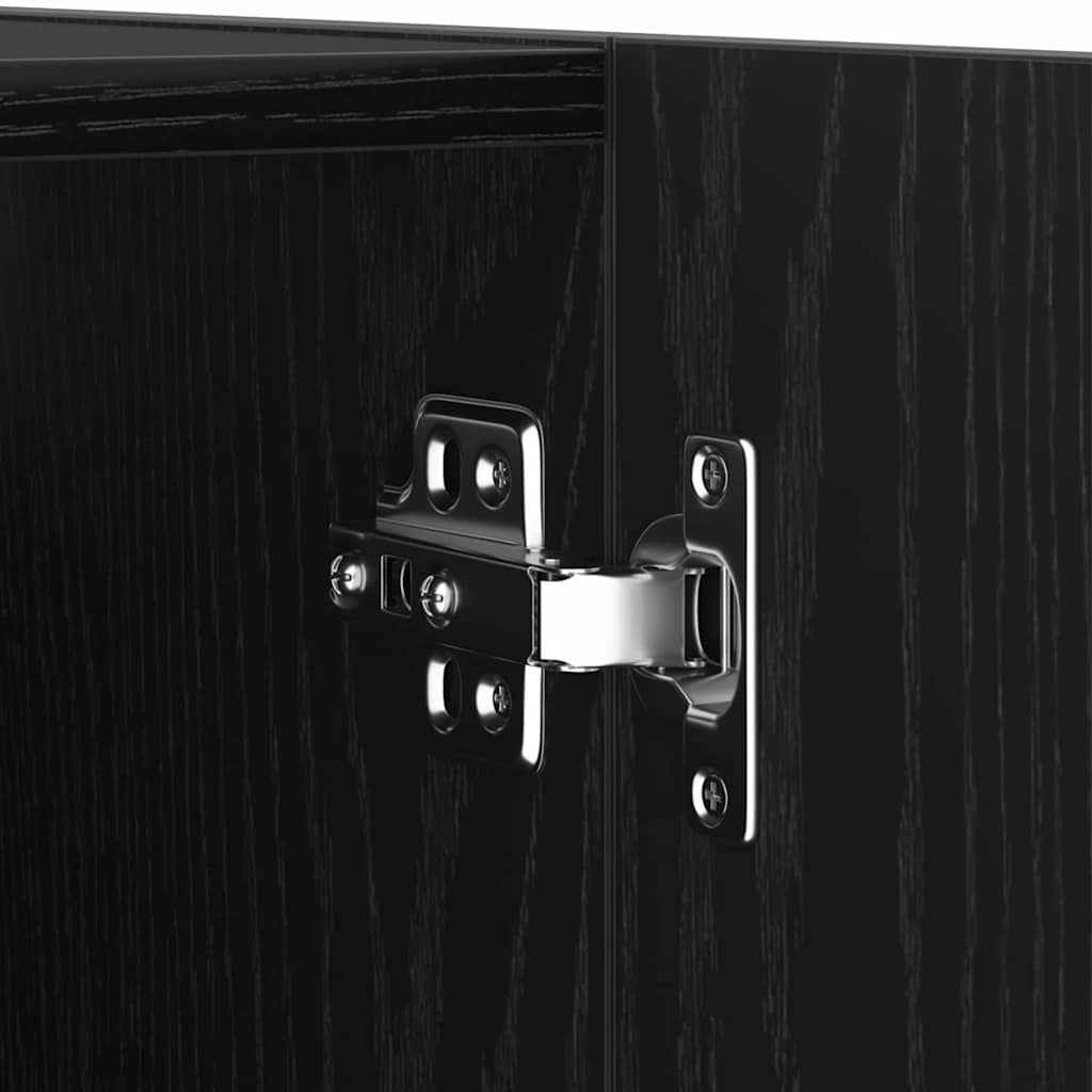 Væg TV Skab 2 pcs Sort eg 30,5 x 28,5 x 90 cm Konstrueret træ