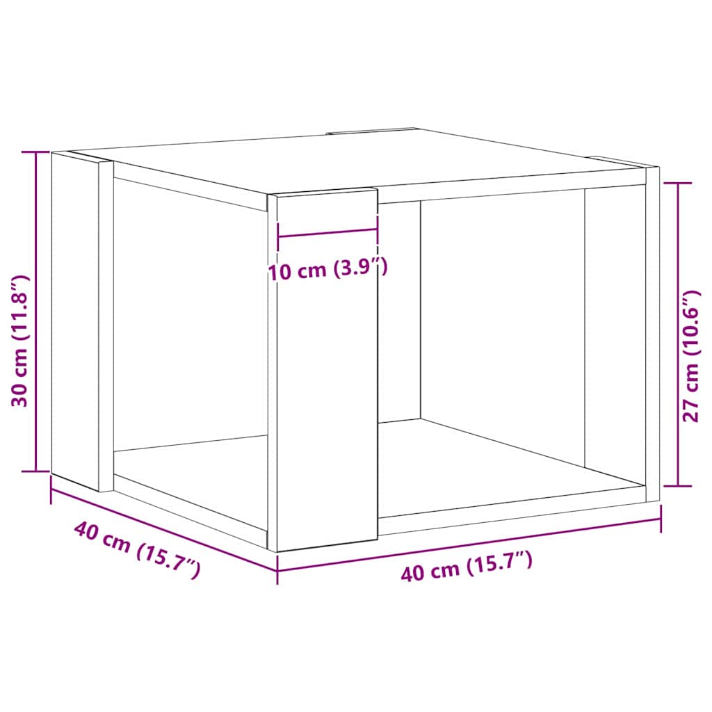 Sofabord Sort eg 40 x 40 x 30 cm Konstrueret træ