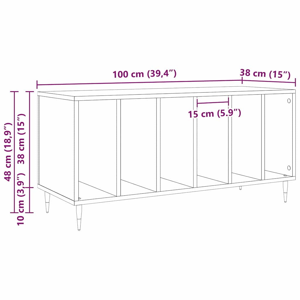 Pladeskab artisan eg 100 x 38 x 48 cm Konstrueret træ