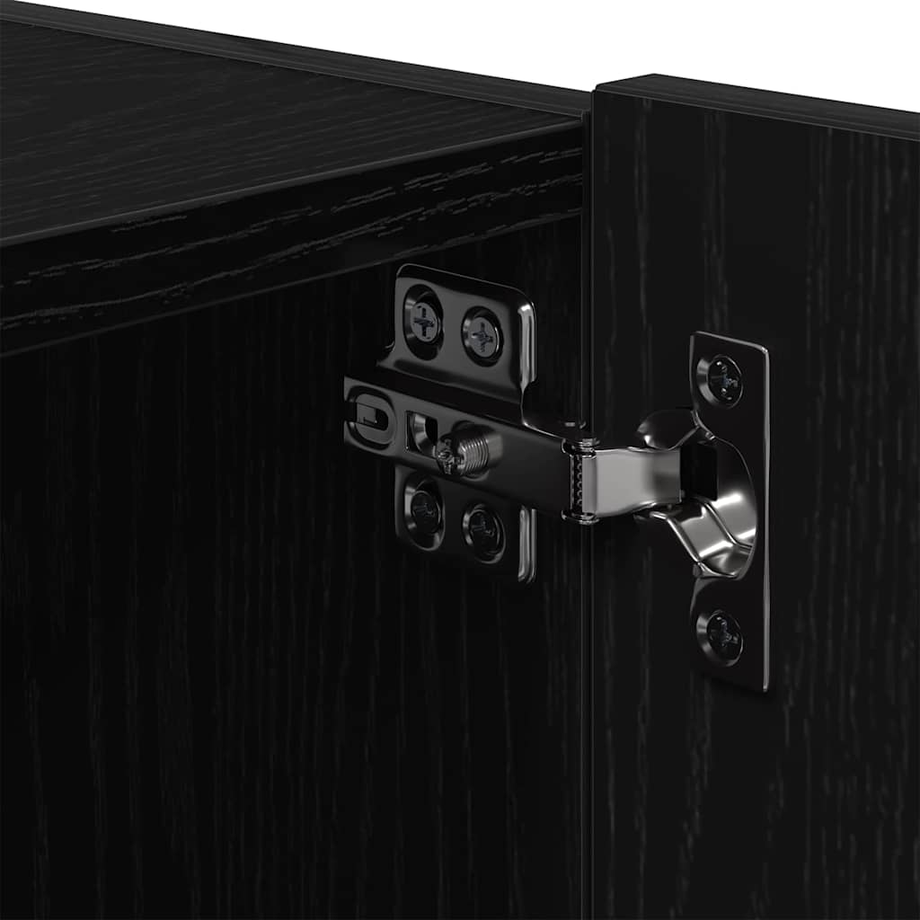 TV vægskab 2 pcs Sort eg 100 x 35 x 31 cm Konstrueret træ