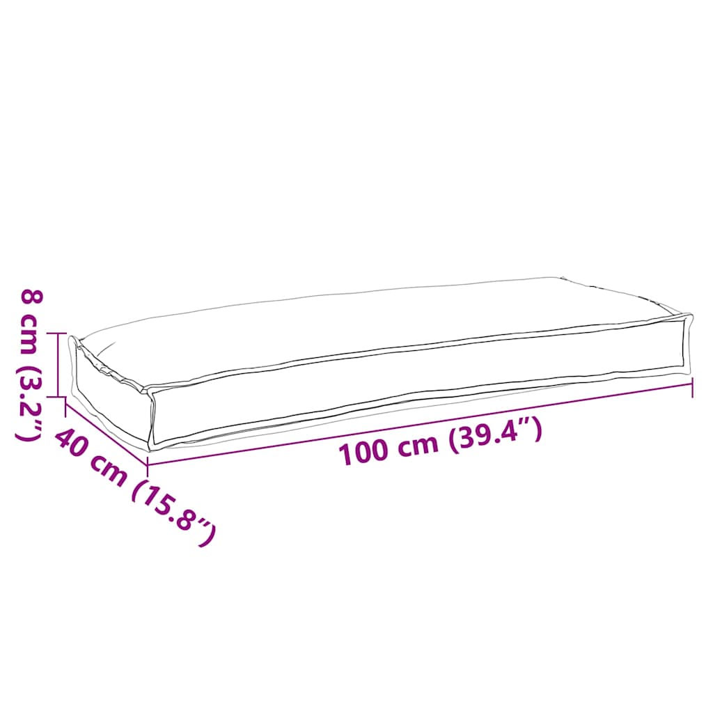 Pude Oxford stof Beige 100 x 40 x 8 cm