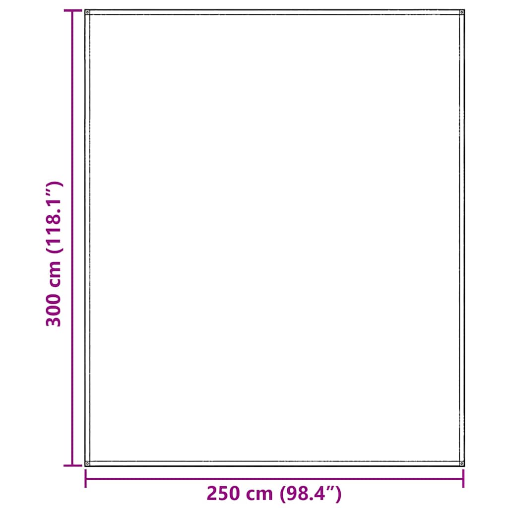 Telt tæppe Lysegrå 300 x 250 cm Polyethylen