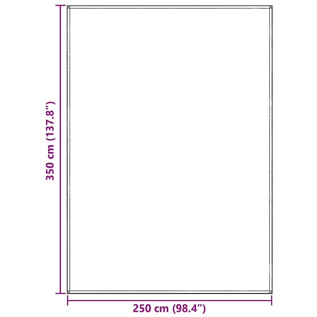 Telt tæppe Lysegrå 350 x 250 cm Polyethylen