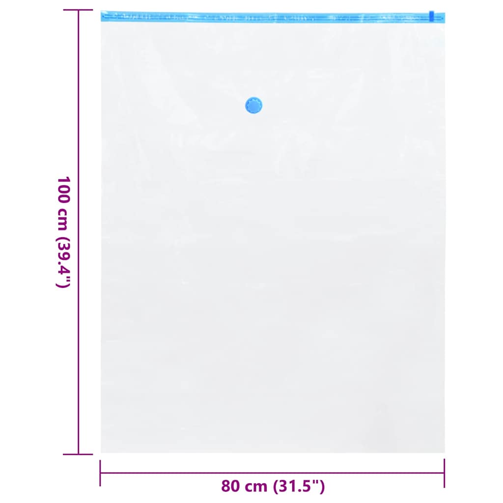 Opbevaringsposer 10 pcs Gennemsigtig og blå 100 x 80 cm