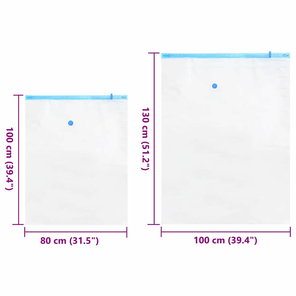 Opbevaringsposer 5 pcs Gennemsigtig og blå 130 x 100 cm