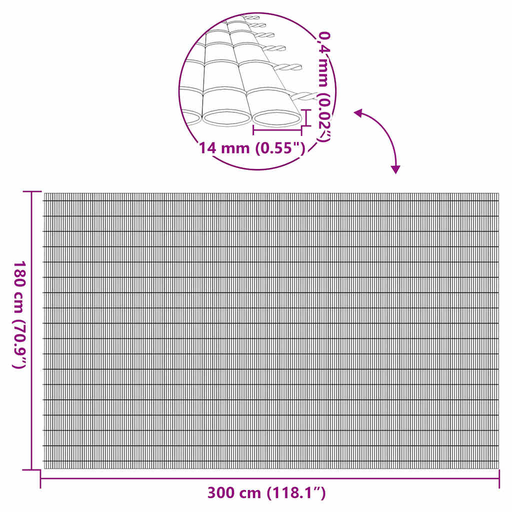 havehegn dobbeltsidet 1,8x3 m PVC brun