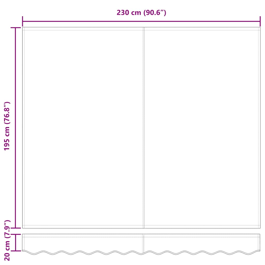 Markiseramme Orange og Sort 250 x 200 cm