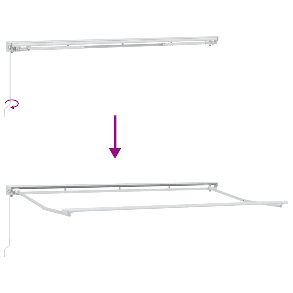 Udtrækkelig markise Blå og Hvid 400 x 200 cm