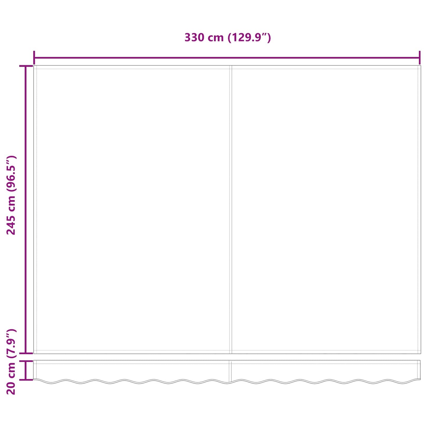 Udtrækkelig markise Rød og Hvid 350 x 250 cm