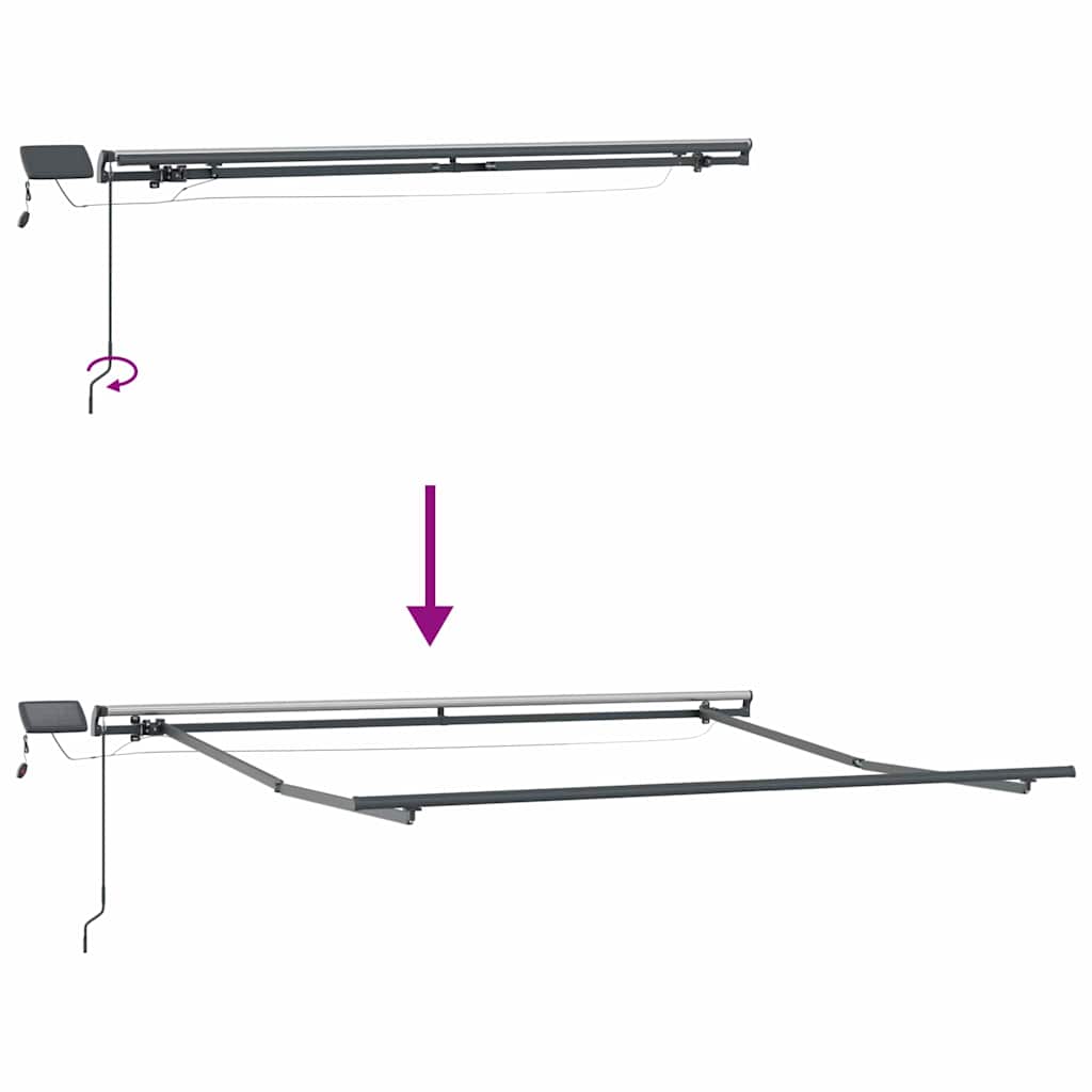 Udtrækkelig markise Grøn og Hvid 350 x 250 cm Stof og aluminium