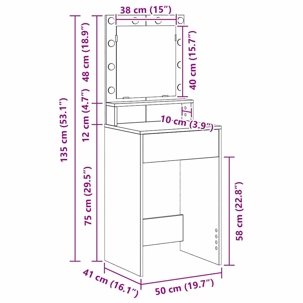 Klædeskab med hylde Beton Grå 50 x 41 x 135 cm Konstrueret træ