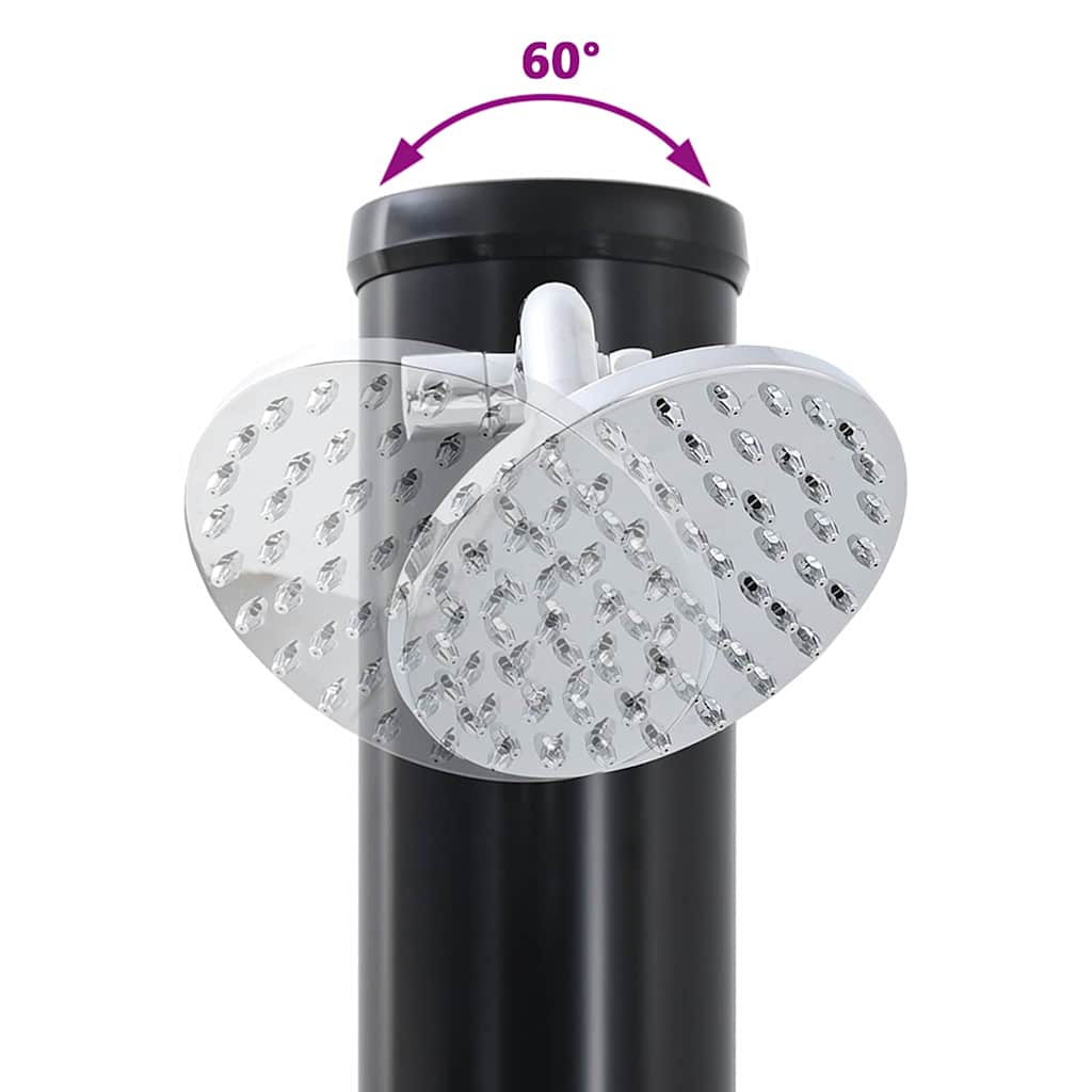 Udendørs Solbruser 20 l PVC og Aluminium Sort