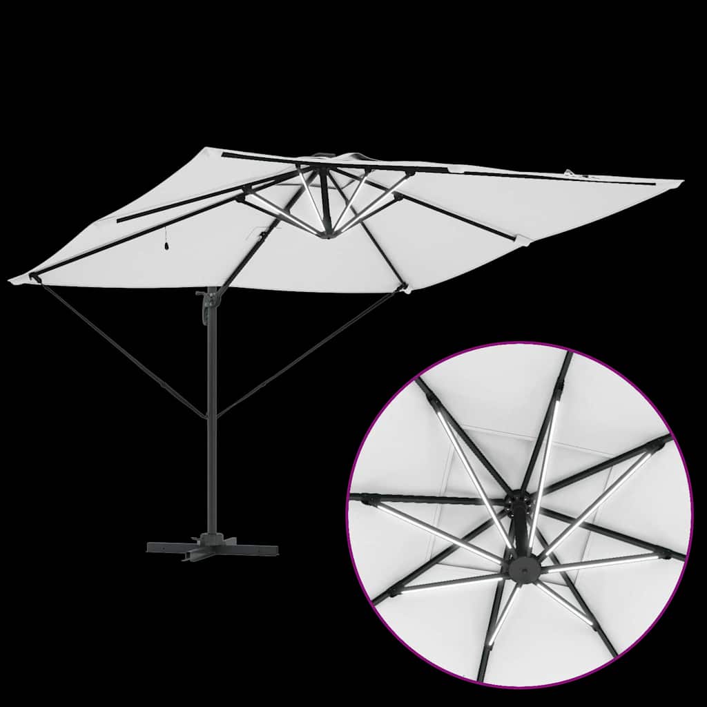 Parasol Sandfarvet 286 x 284 x 270 cm Aluminium og Polyester