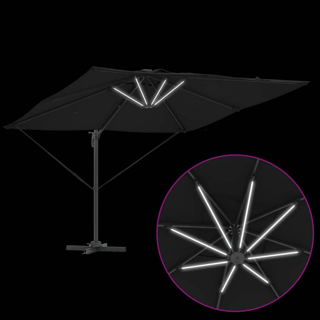 Parasol Sort 286 x 284 x 270 cm Aluminium og Polyester