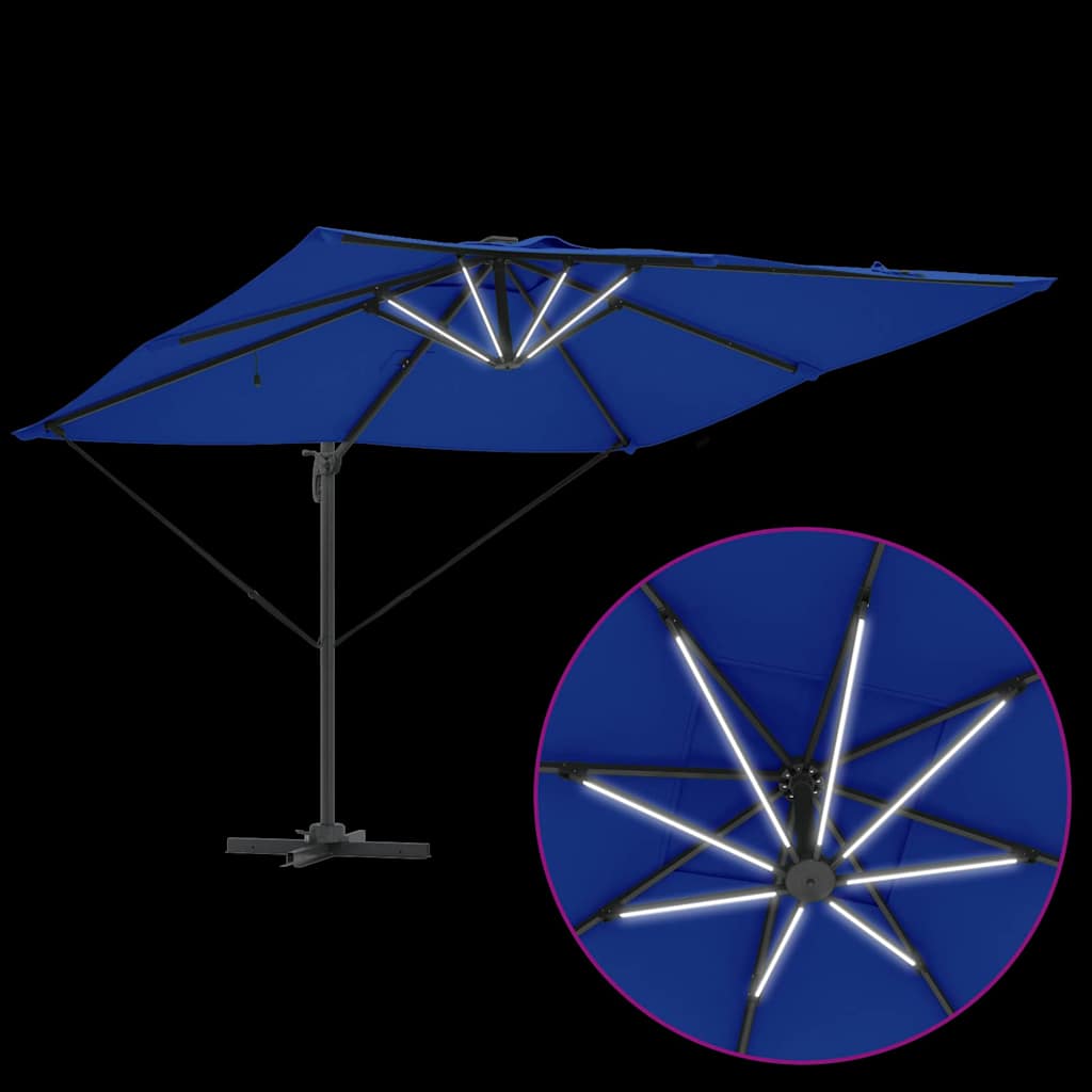 Parasol Azure Blue 286 x 284 x 270 cm Aluminium og Polyester