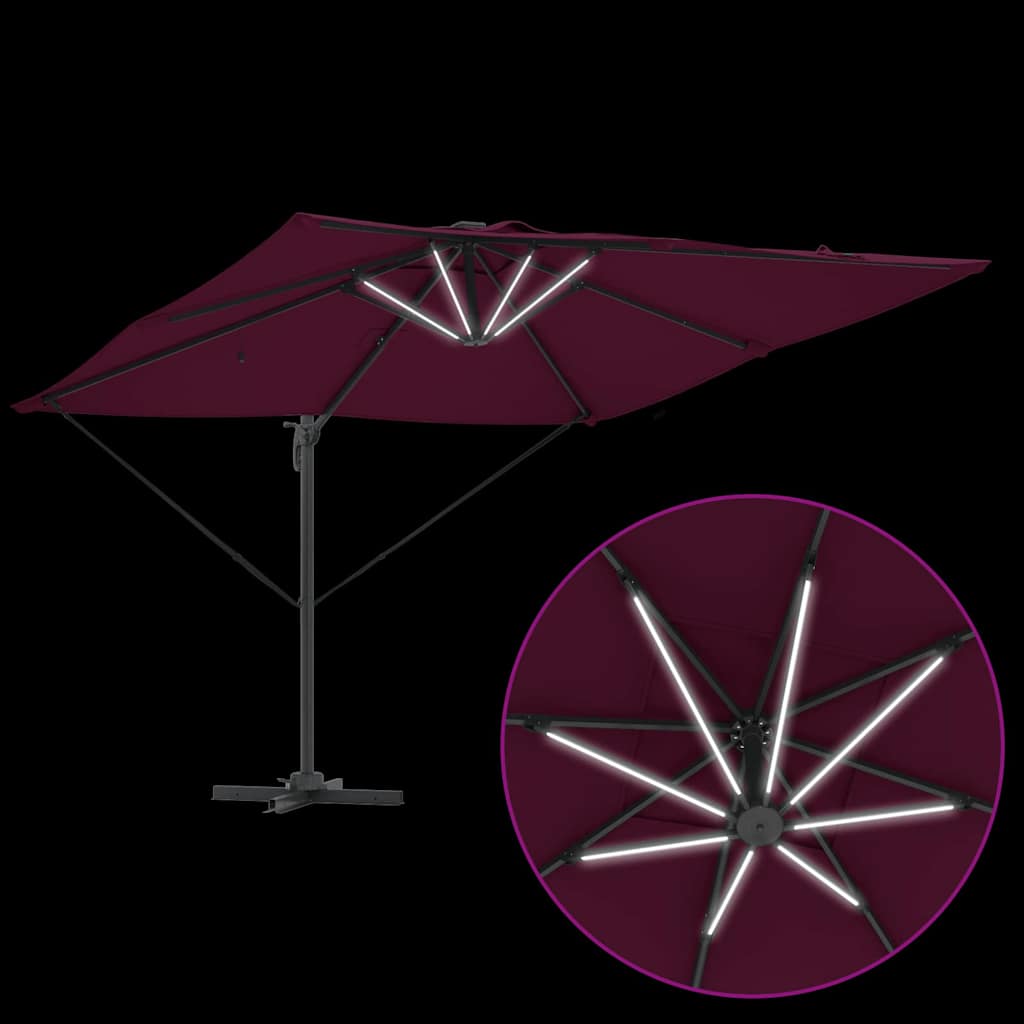 Parasol Bordeaux Rød 286 x 284 x 270 cm Aluminium og Polyester