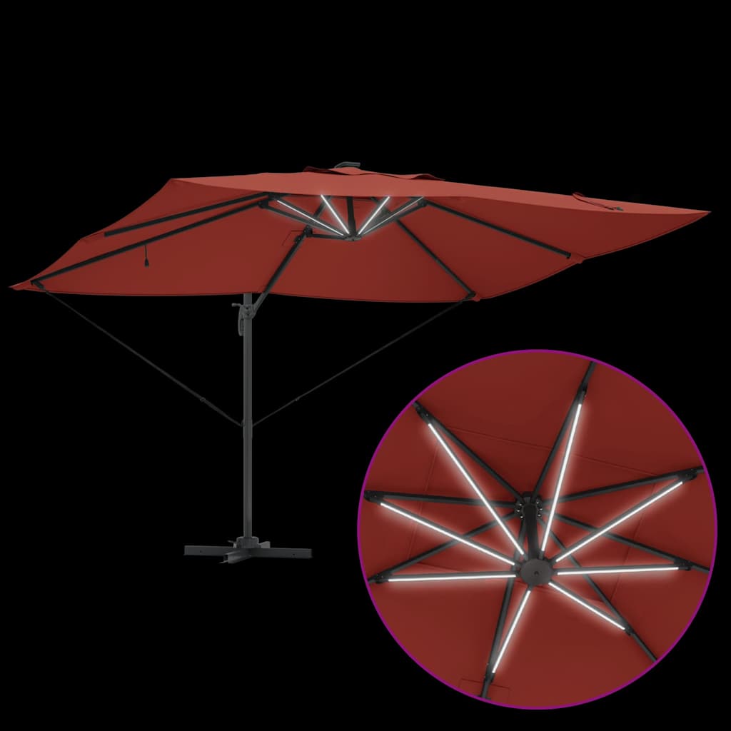 Parasol 352 x 251 x 265 cm Polyester og Aluminium Terrakotta