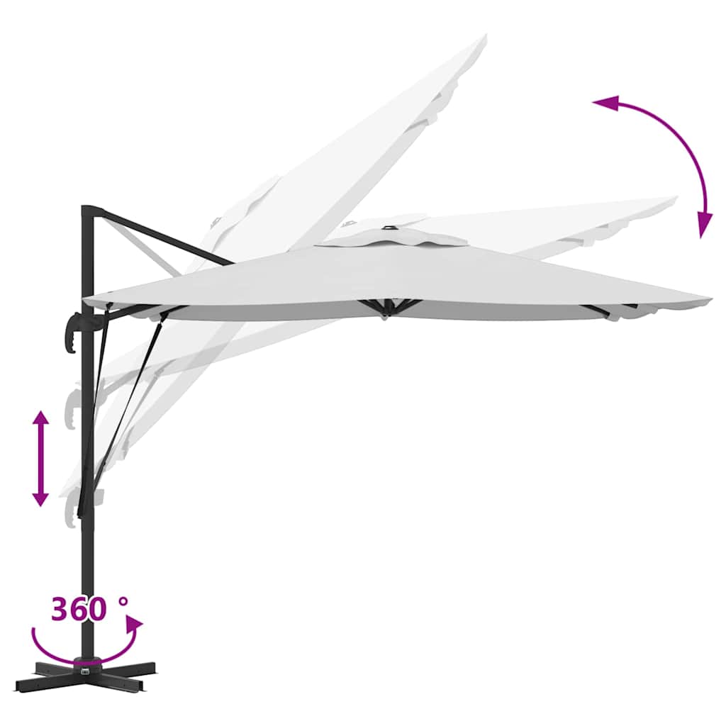 Roma Parasol Beige 286 x 284 x 265 cm Aluminium og Polyester