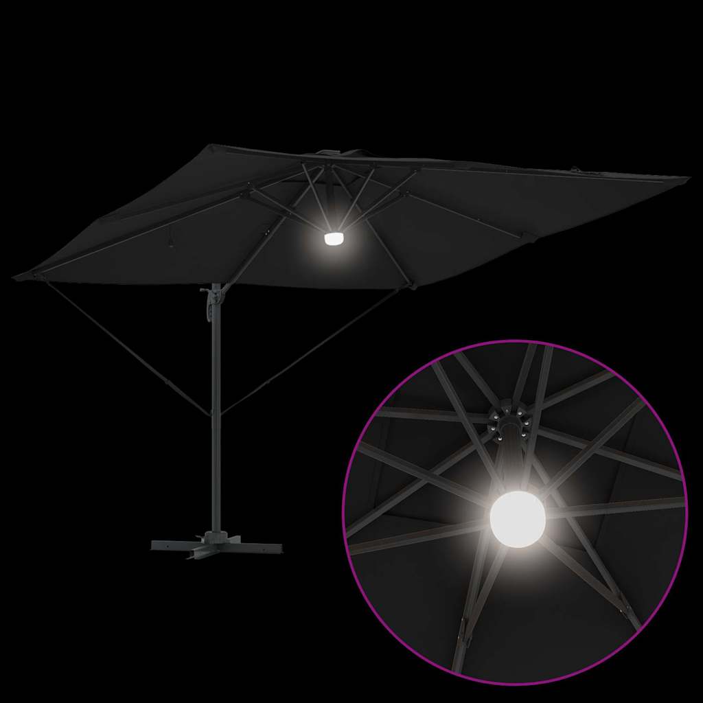 Roma Parasol Sort 286 x 284 x 270 cm Aluminium og Polyester