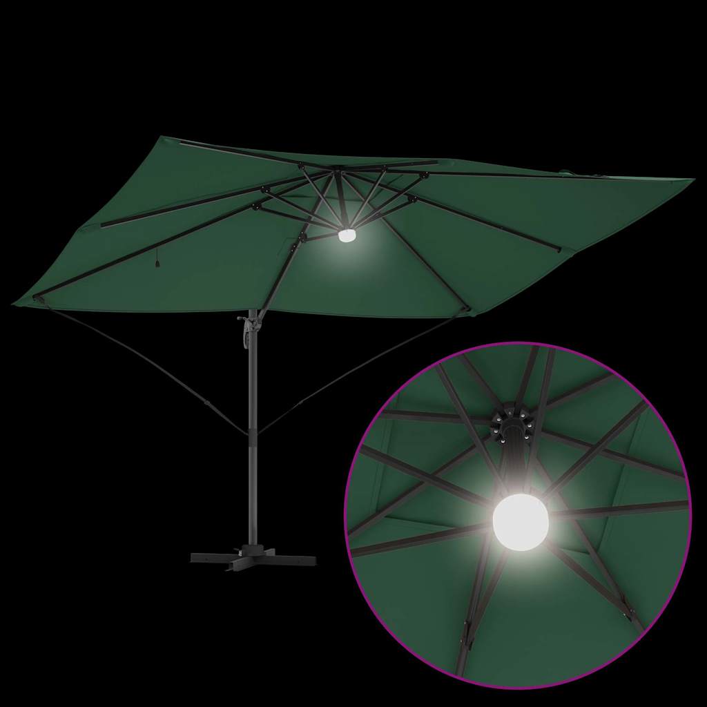 Parasol Grøn 351 x 250 x 253 cm Polyester og Aluminium