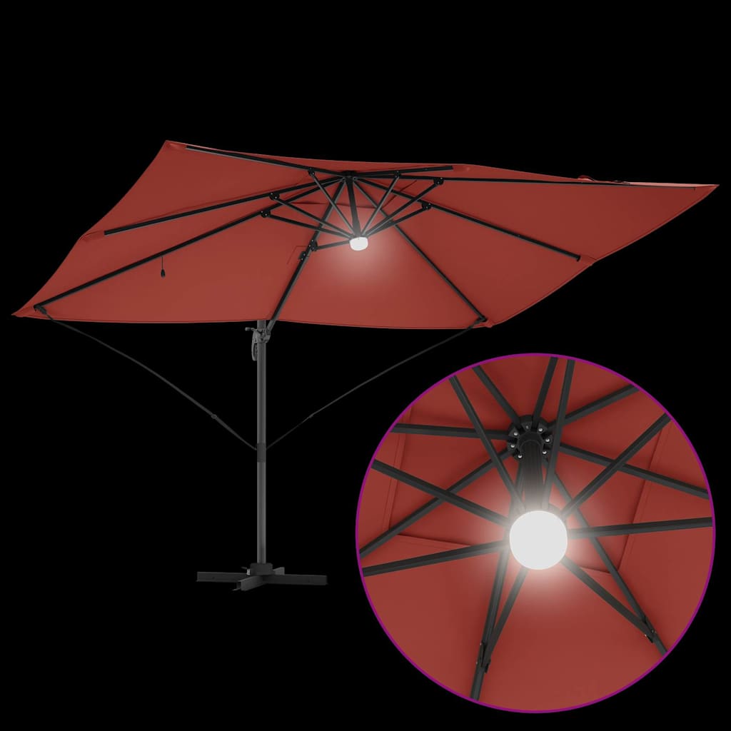 Parasol Terrakotta 351 x 250 x 253 cm Polyester og Aluminium